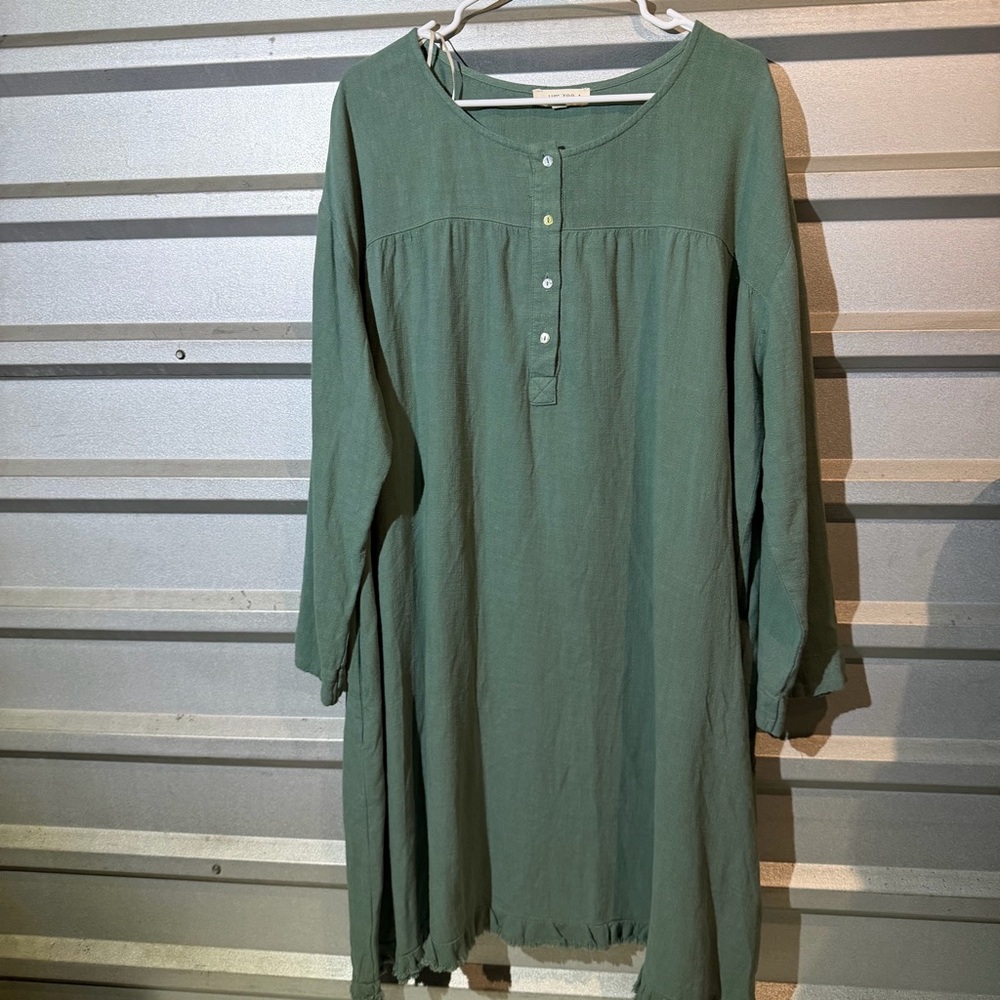 Umgee Sage Green Long Sleeve Dress Sz 1XL